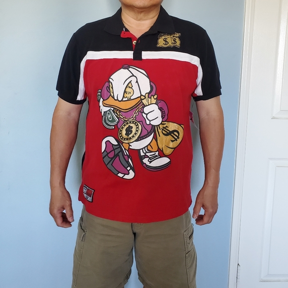 Switch Remarkable Other - Switch Remarkable Donald Duck with Money sign shortsleeves Polo Sz XL(snuggy)/LG
